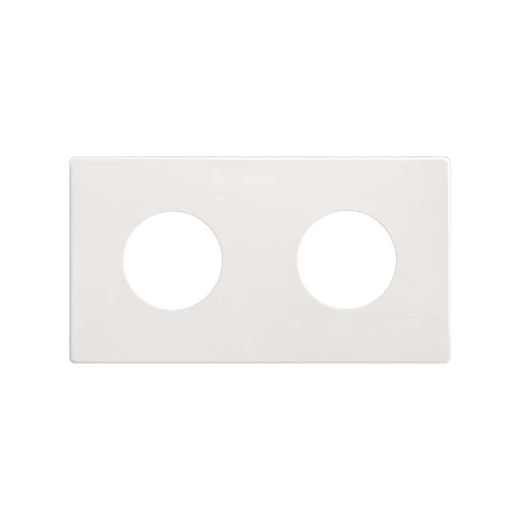 Marco estética mínima para base schuko CLEAN de 2 elementos blanco mate