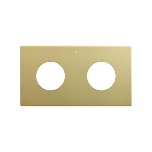 Marco estética mínima para base schuko CLEAN de 2 elementos bronce
