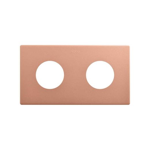 Marco estética mínima para base schuko CLEAN de 2 elementos bronce