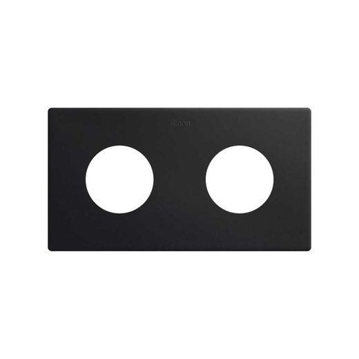 Marco estética mínima para base schuko CLEAN de 2 elementos negro mate