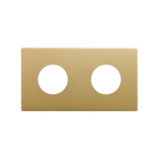 Marco estética mínima para base schuko CLEAN de 2 elementos oro