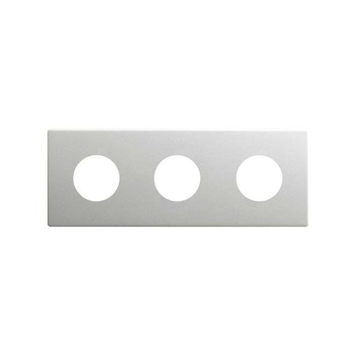 Marco estética mínima para base schuko CLEAN de 3 elementos aluminio