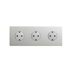 Marco estética mínima para base schuko CLEAN de 3 elementos aluminio