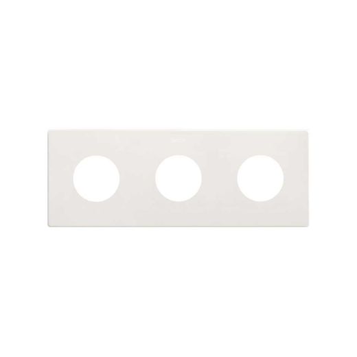 Marco estética mínima para base schuko CLEAN de 3 elementos blanco mate