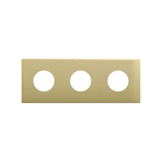 Marco estética mínima para base schuko CLEAN de 3 elementos bronce