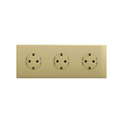 Marco estética mínima para base schuko CLEAN de 3 elementos bronce