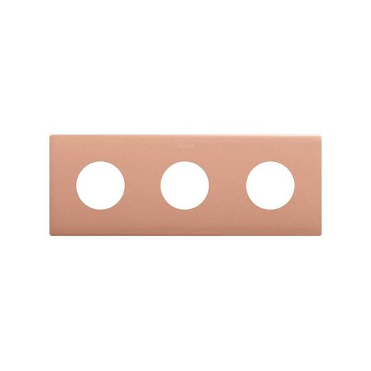 Marco estética mínima para base schuko CLEAN de 3 elementos cobre
