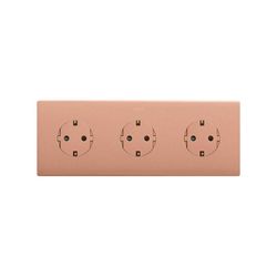 Marco estética mínima para base schuko CLEAN de 3 elementos cobre