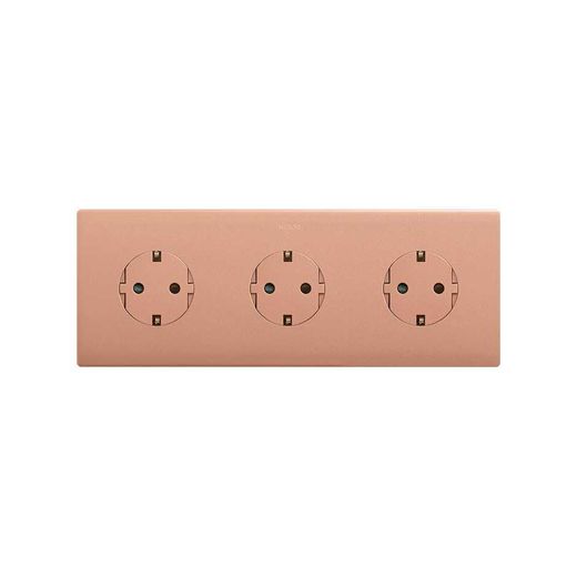 Marco estética mínima para base schuko CLEAN de 3 elementos cobre