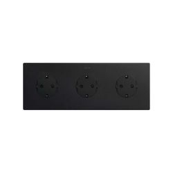 Marco estética mínima para base schuko CLEAN de 3 elementos negro mate