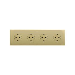 Marco estética mínima para base schuko CLEAN de 4 elementos bronce