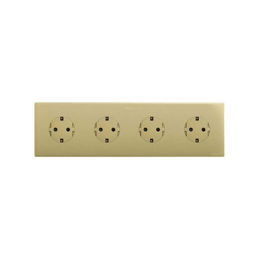 Marco estética mínima para base schuko CLEAN de 4 elementos bronce