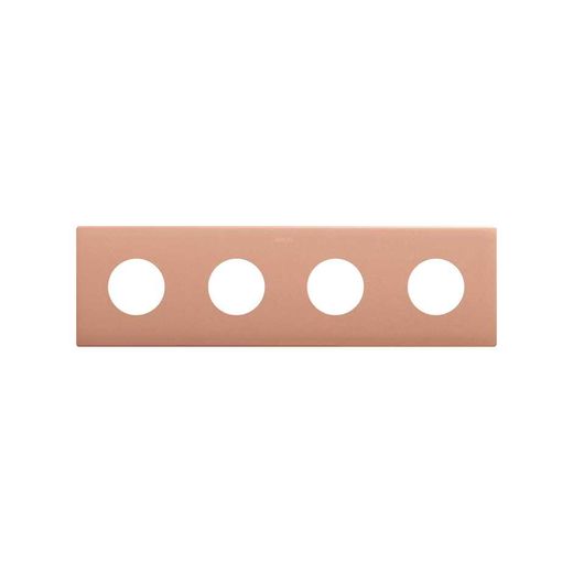Marco estética mínima para base schuko CLEAN de 4 elementos cobre