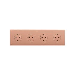 Marco estética mínima para base schuko CLEAN de 4 elementos cobre
