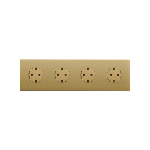 Marco estética mínima para base schuko CLEAN de 4 elementos oro