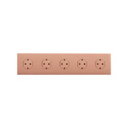 Marco estética mínima para base schuko CLEAN para 5 elementos cobre