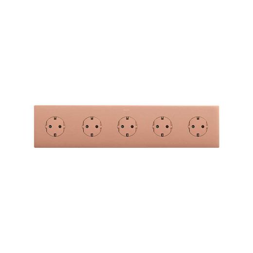 Marco estética mínima para base schuko CLEAN para 5 elementos cobre