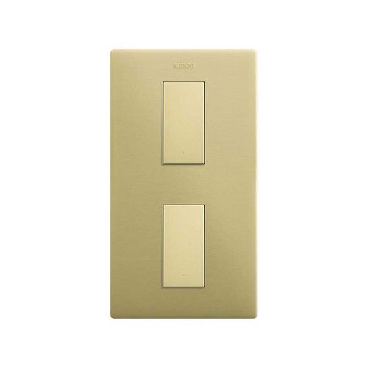 Marco estética mínima vertical para 2 elementos bronce