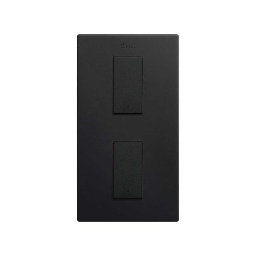 Marco estética mínima vertical para 2 elementos negro mate