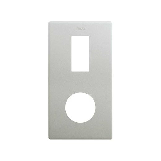 Marco estética mínima vertical para 2 elementos para 1 base de enchufe schuko CLEAN aluminio
