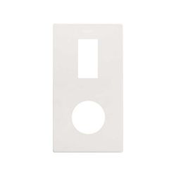 Marco estética mínima vertical para 2 elementos para 1 base de enchufe schuko CLEAN blanco mate