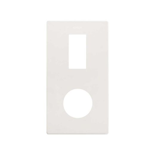 Marco estética mínima vertical para 2 elementos para 1 base de enchufe schuko CLEAN blanco mate