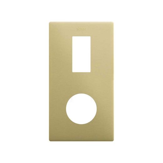 Marco estética mínima vertical para 2 elementos para 1 base de enchufe schuko CLEAN bronce