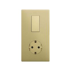 Marco estética mínima vertical para 2 elementos para 1 base de enchufe schuko CLEAN bronce