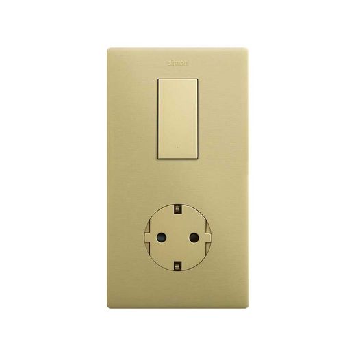 Marco estética mínima vertical para 2 elementos para 1 base de enchufe schuko CLEAN bronce