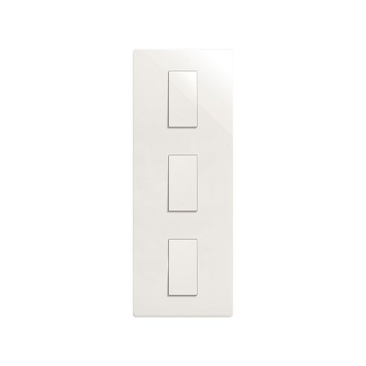 Marco estética mínima vertical para 3 elementos blanco