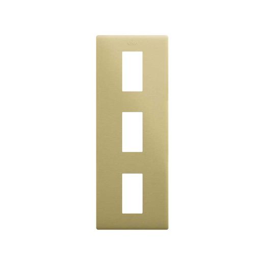 Marco estética mínima vertical para 3 elementos bronce