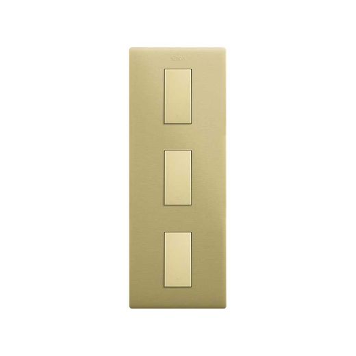 Marco estética mínima vertical para 3 elementos bronce