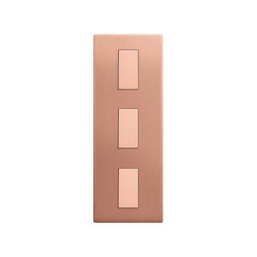 Marco estética mínima vertical para 3 elementos cobre