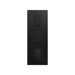 Marco estética mínima vertical para 3 elementos negro mate
