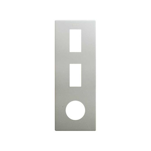 Marco estética mínima vertical para 3 elementos para 1 base de enchufe schuko CLEAN aluminio