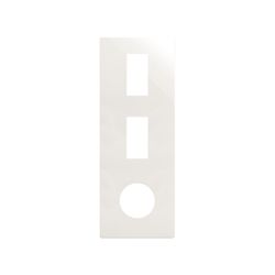 Marco estética mínima vertical para 3 elementos para 1 base de enchufe schuko CLEAN blanco