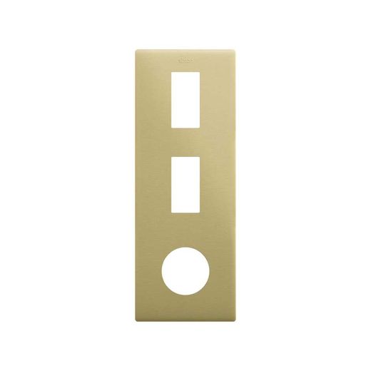 Marco estética mínima vertical para 3 elementos para 1 base de enchufe schuko CLEAN bronce