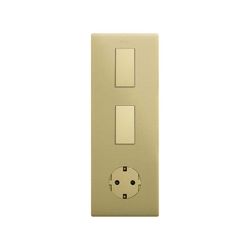 Marco estética mínima vertical para 3 elementos para 1 base de enchufe schuko CLEAN bronce