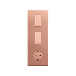 Marco estética mínima vertical para 3 elementos para 1 base de enchufe schuko CLEAN cobre