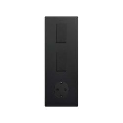 Marco estética mínima vertical para 3 elementos para 1 base de enchufe schuko CLEAN negro mate