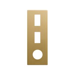 Marco estética mínima vertical para 3 elementos para 1 base de enchufe schuko CLEAN oro