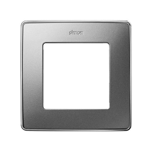Marco para 1 elemento en color aluminio frío base cromo Simon 82 Detail Select