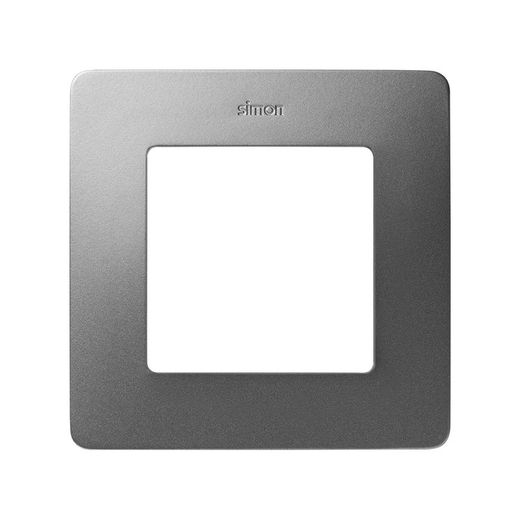 Marco para 1 elemento en color aluminio frío base blanco Simon 82 Detail Original