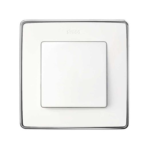 Marco para 1 elemento en color blanco base cromo Simon 82 Detail Select