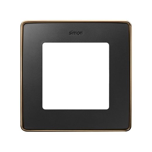 Marco para 1 elemento en color negro mate base cobre Simon 82 Detail Select