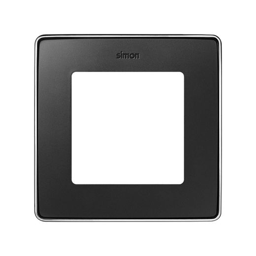 Marco para 1 elemento en color negro mate base cromo Simon 82 Detail Select