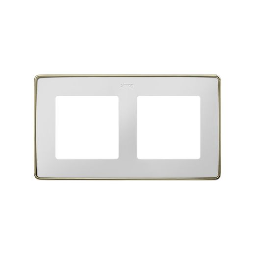 Marco para 2 elementos en color blanco mate base cava Simon 82 Detail Select