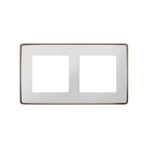 Marco para 2 elementos en color blanco base cobre Simon 82 Detail Select