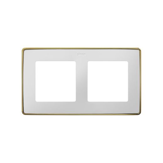 Marco para 2 elementos en color blanco base oro Simon 82 Detail Select