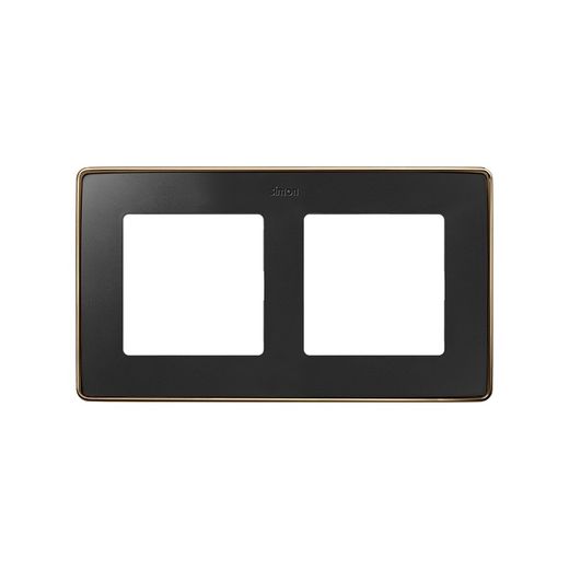 Marco para 2 elementosen color negro mate base cobre Simon 82 Detail Select
